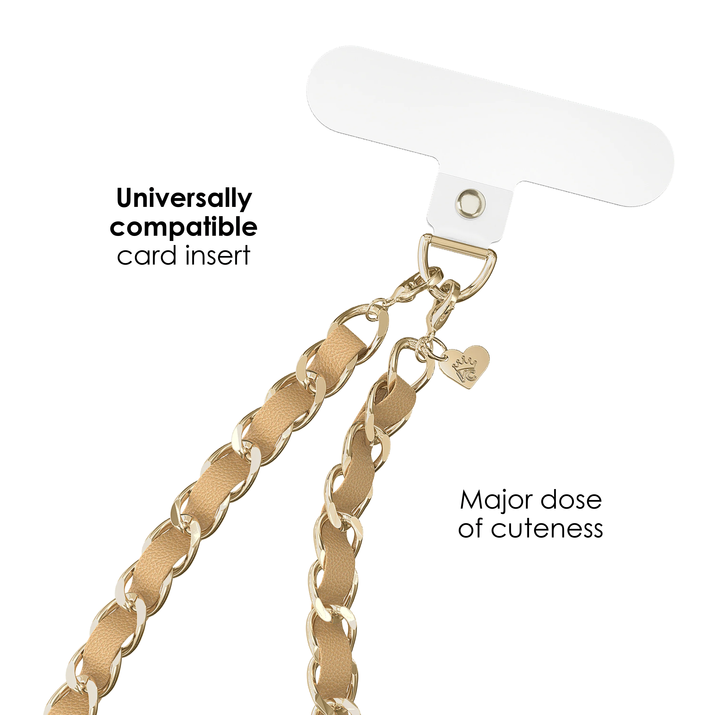 Nude Leather Chain Phone Charm - Image 3