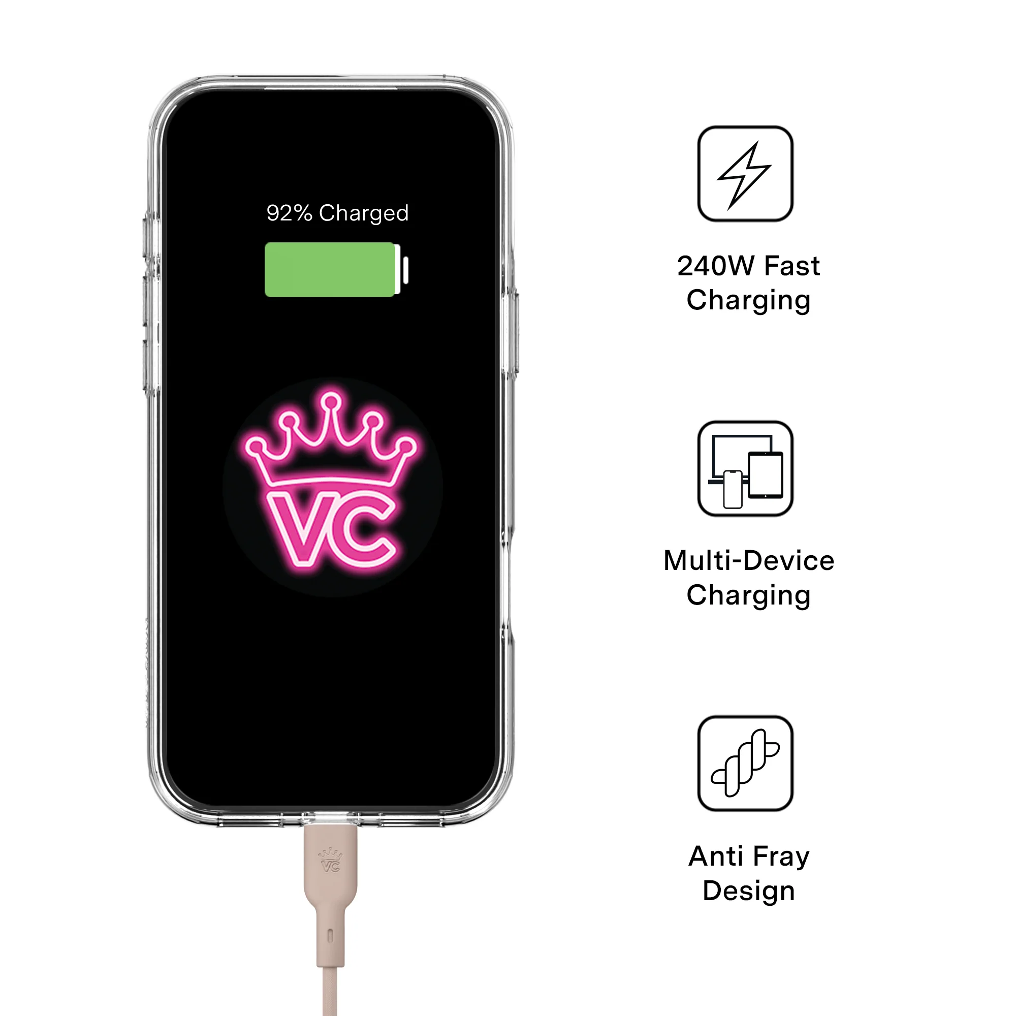 Iced Chai Fast Charging Cable, 6ft USB-C - Image 3