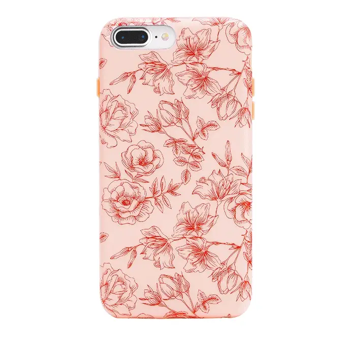 Nude Red Chrome Floral iPhone Case - Image 22