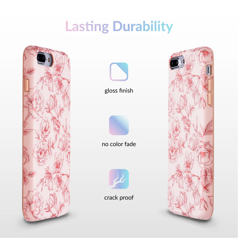 Nude Red Chrome Floral iPhone Case - Image 26