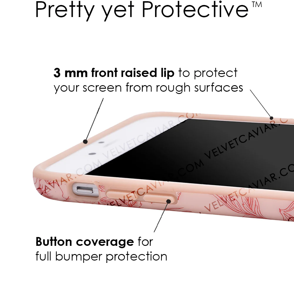 Nude Red Chrome Floral iPhone Case - Image 38