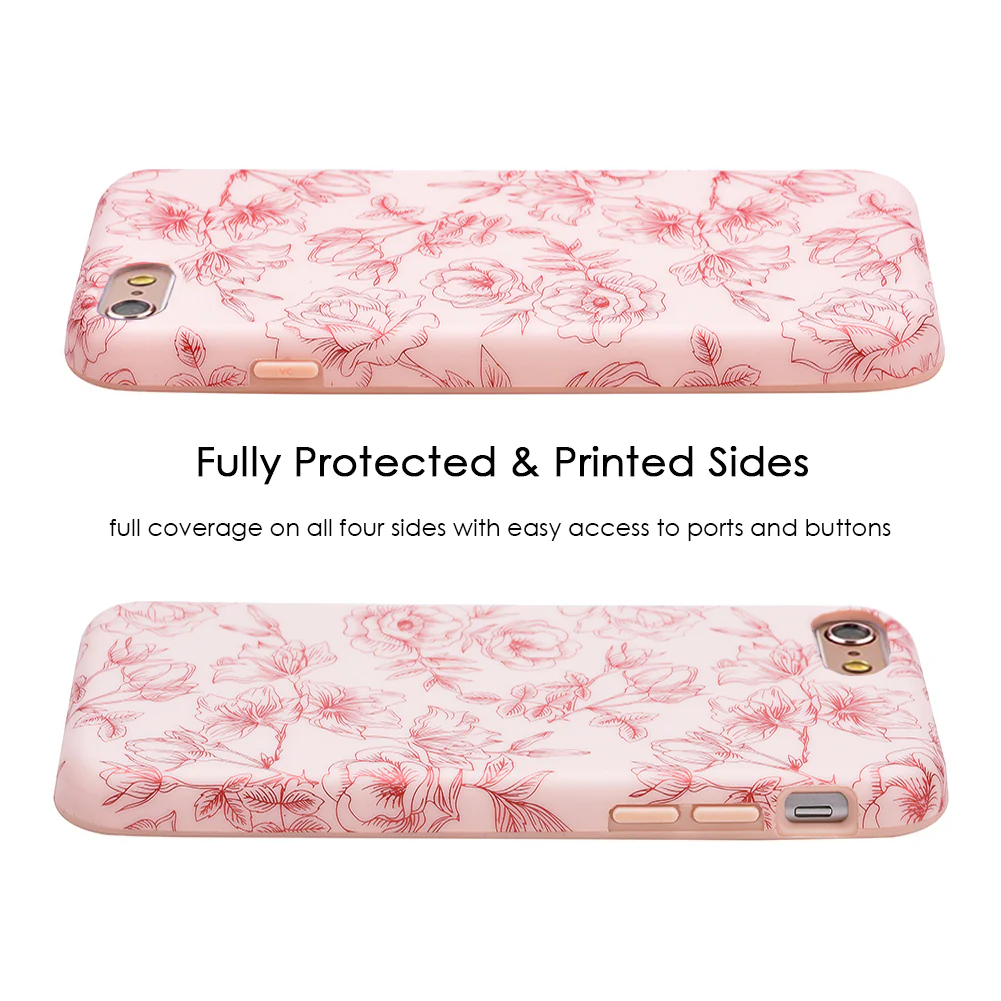 Nude Red Chrome Floral iPhone Case - Image 39