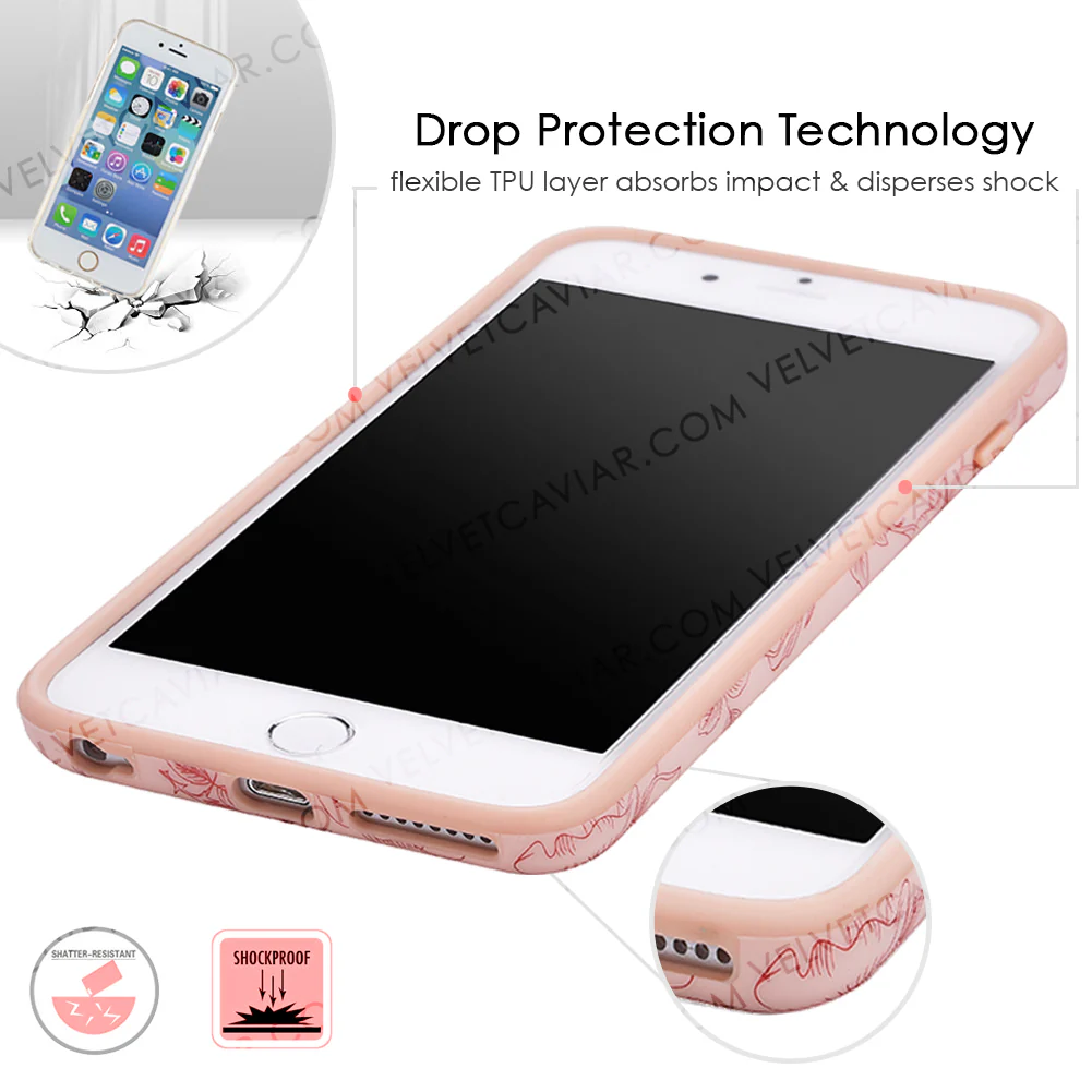 Nude Red Chrome Floral iPhone Case - Image 46