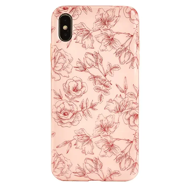 Nude Red Chrome Floral iPhone Case - Image 48