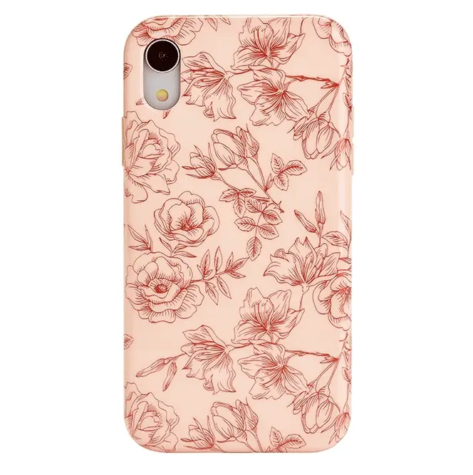 Nude Red Chrome Floral iPhone Case - Image 54