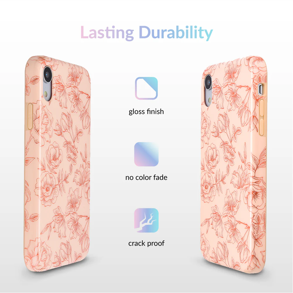 Nude Red Chrome Floral iPhone Case - Image 57
