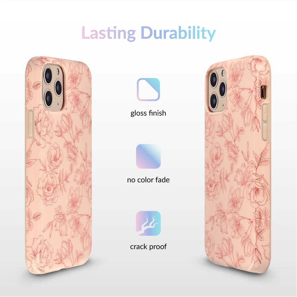 Nude Red Chrome Floral iPhone Case - Image 67