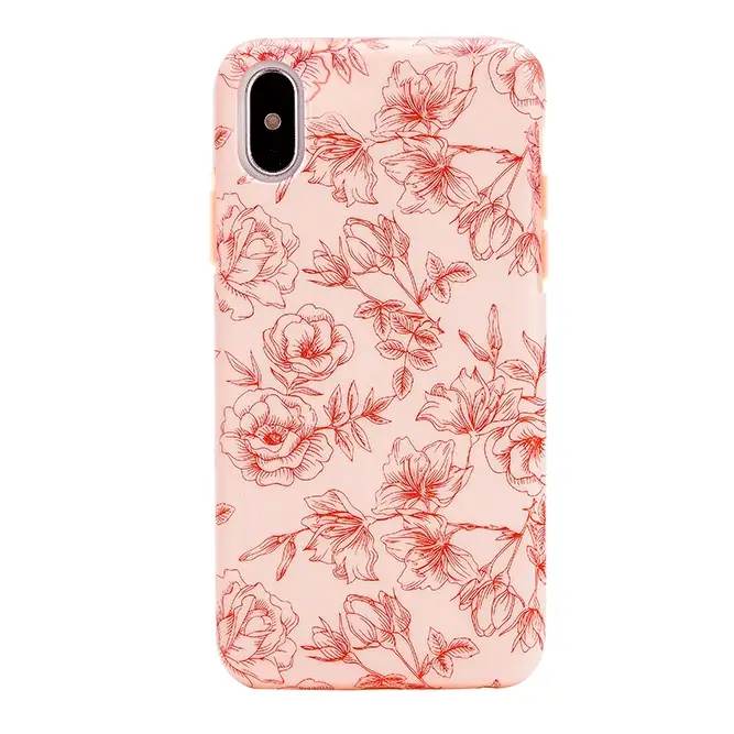 Nude Red Chrome Floral iPhone Case - Image 8