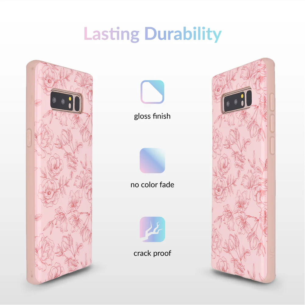 Nude Red Chrome Floral Samsung Galaxy Case - Image 13