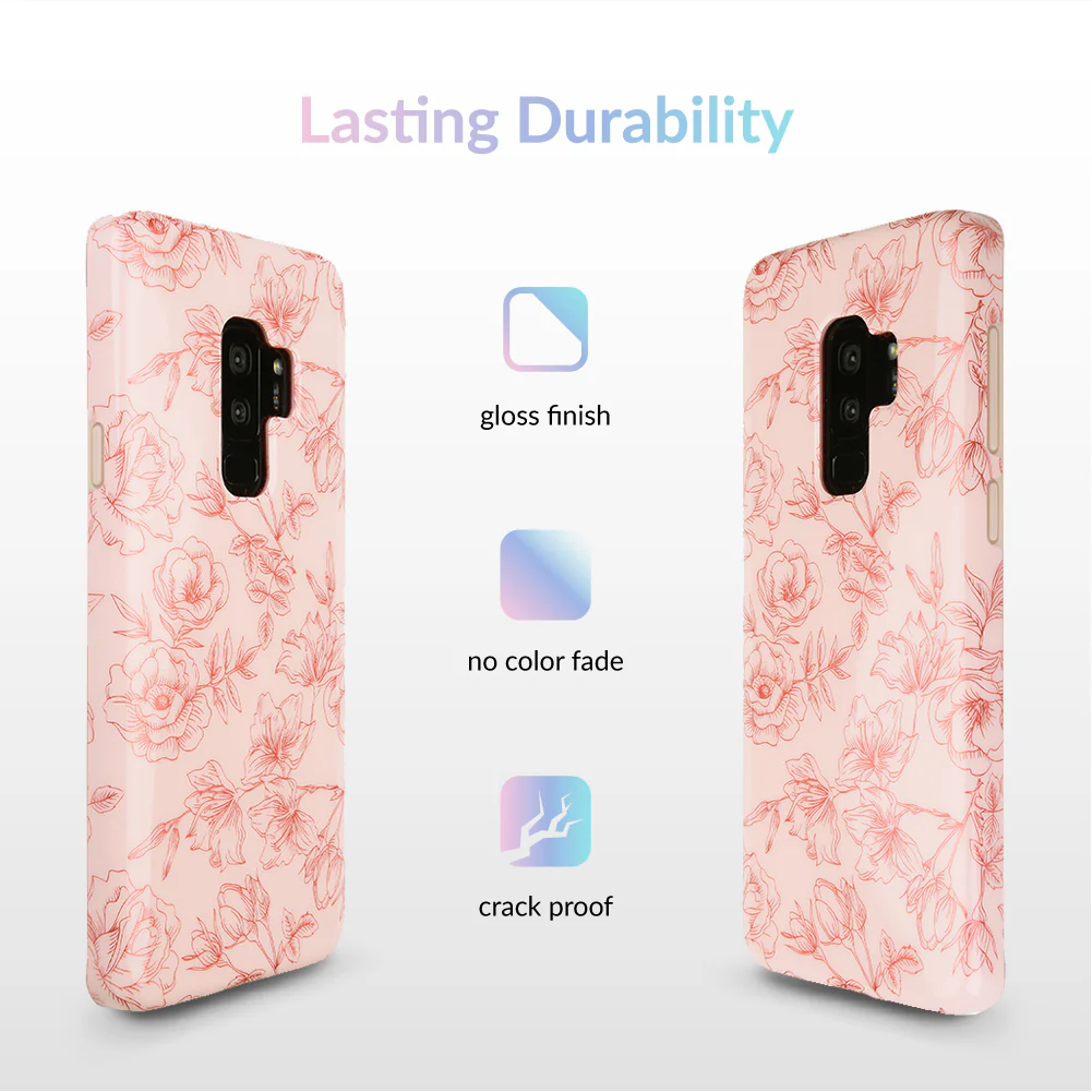 Nude Red Chrome Floral Samsung Galaxy Case - Image 16
