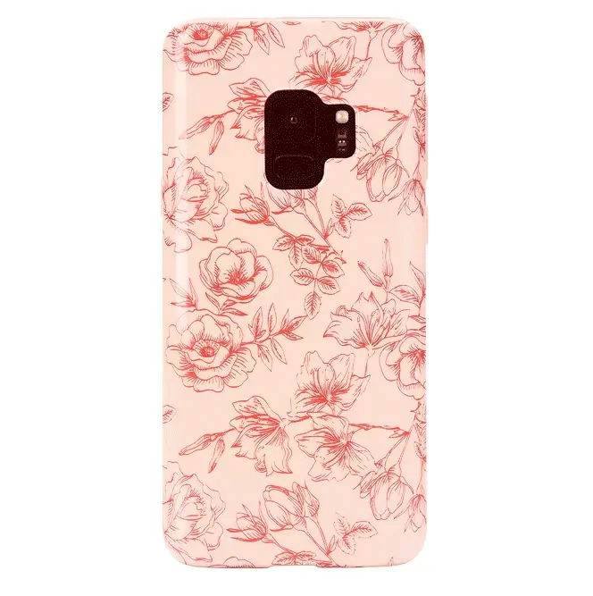 Nude Red Chrome Floral Samsung Galaxy Case - Image 17