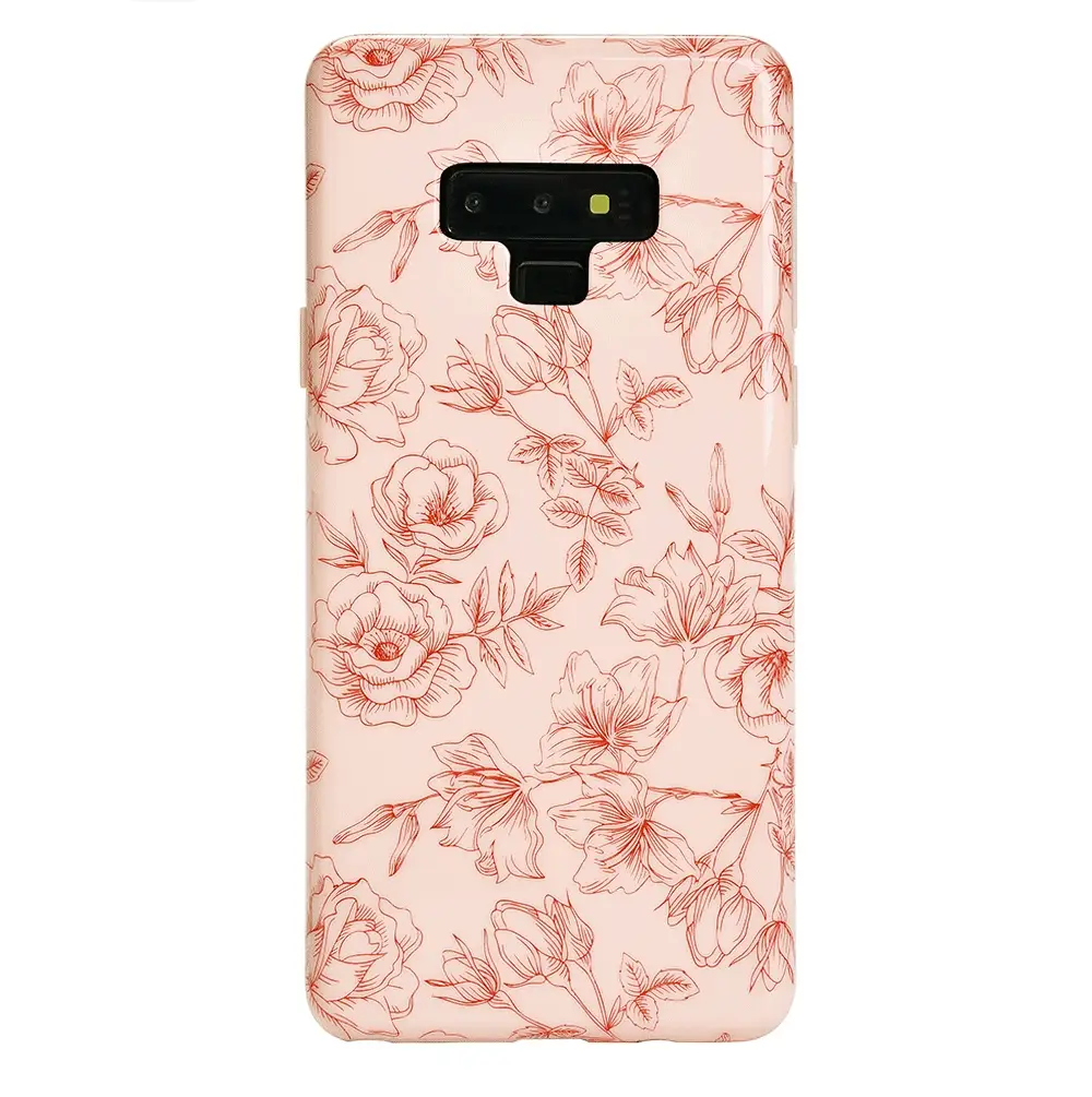 Nude Red Chrome Floral Samsung Galaxy Case - Image 21