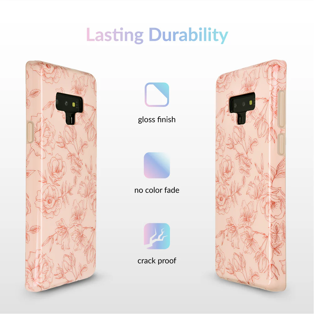 Nude Red Chrome Floral Samsung Galaxy Case - Image 23