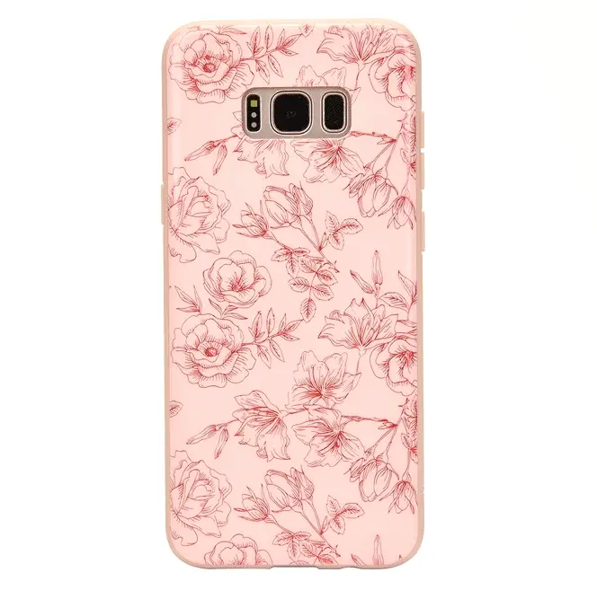 Nude Red Chrome Floral Samsung Galaxy Case - Image 5