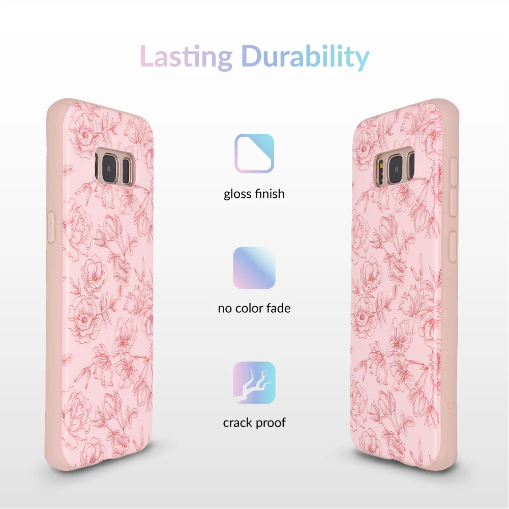 Nude Red Chrome Floral Samsung Galaxy Case - Image 8