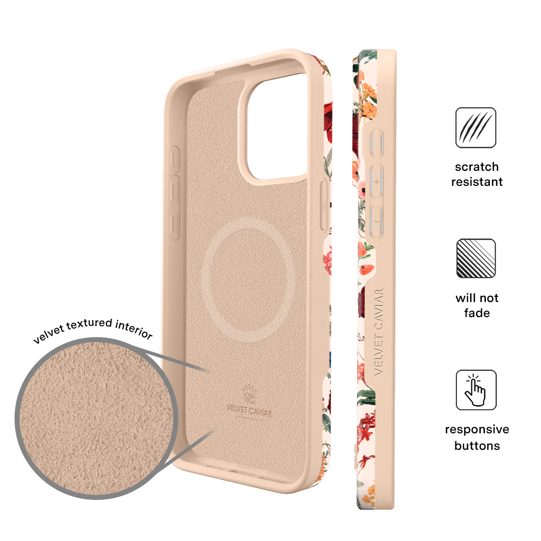 Nude Vintage Floral iPhone Case - Image 130