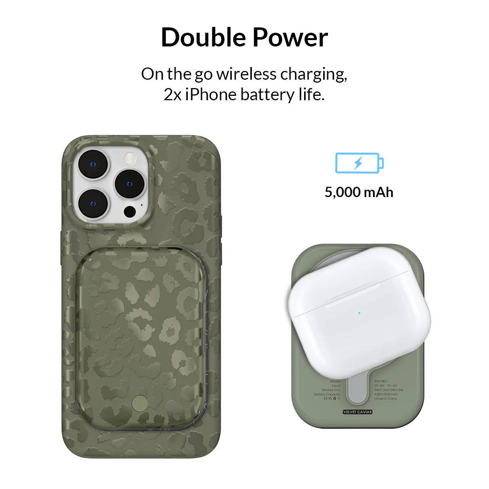 Olive Leopard MagSafe Battery Power Pack - Image 3