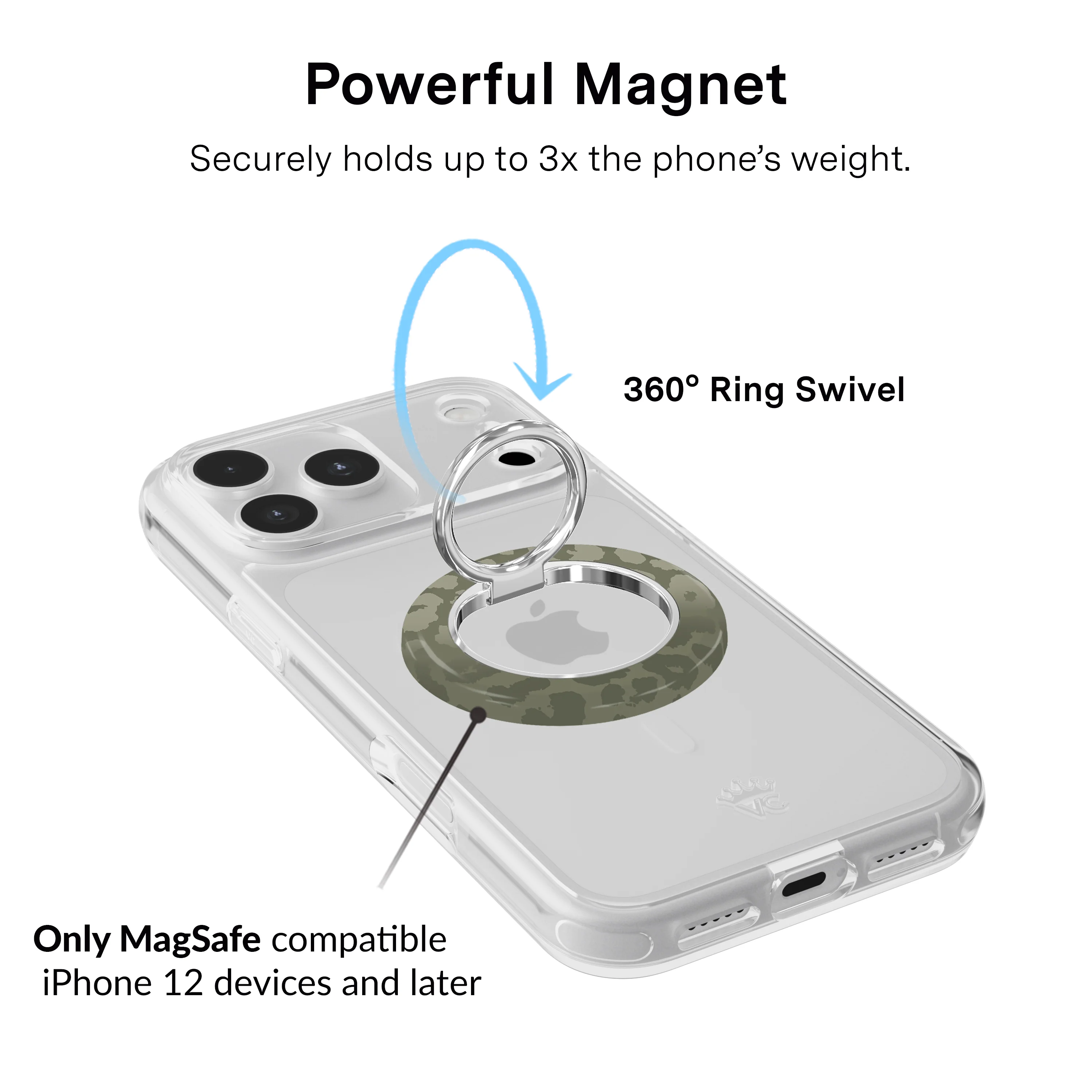 Olive Leopard MagSafe Grip Ring - Image 3