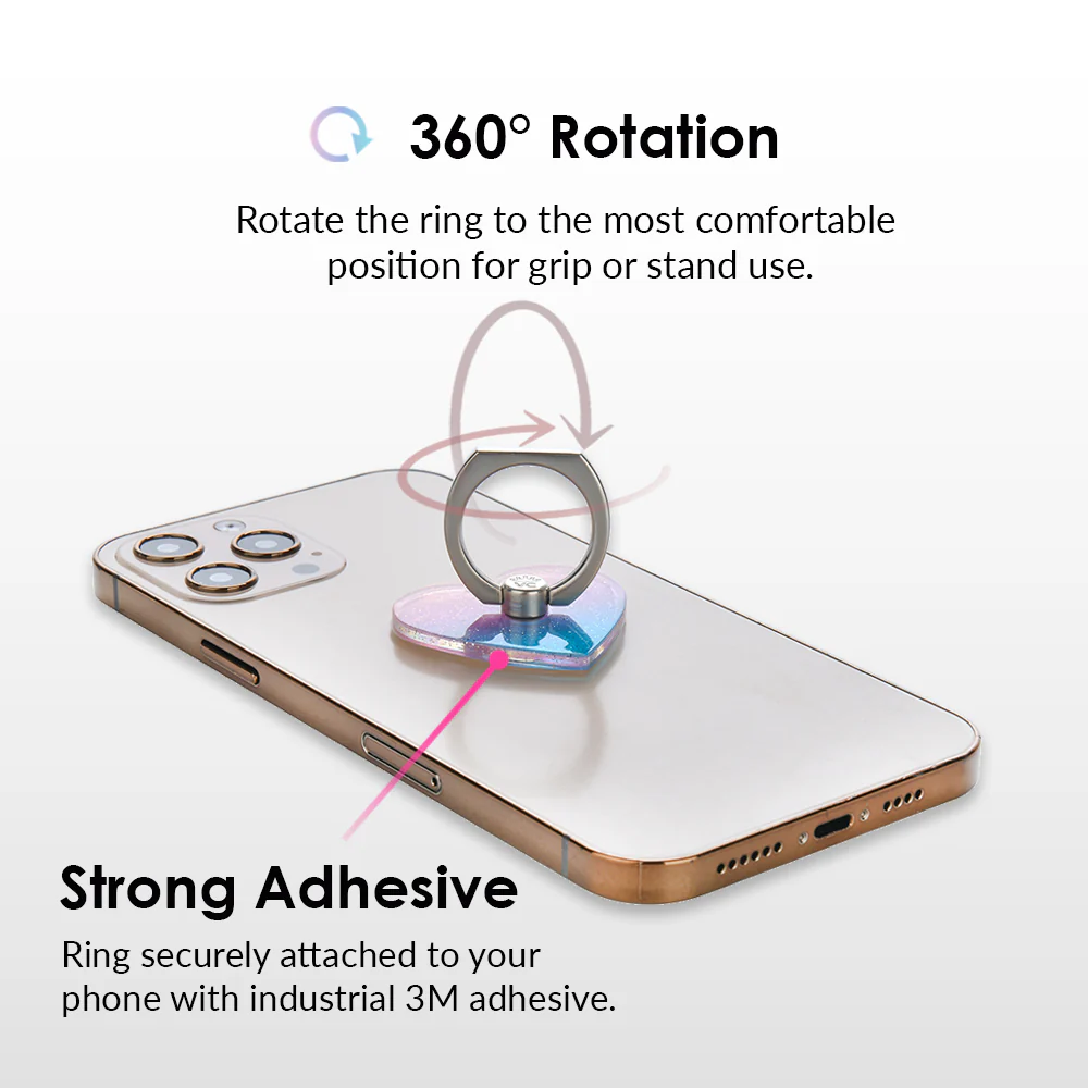 Ombre Stardust Glitter Phone Ring - Image 4