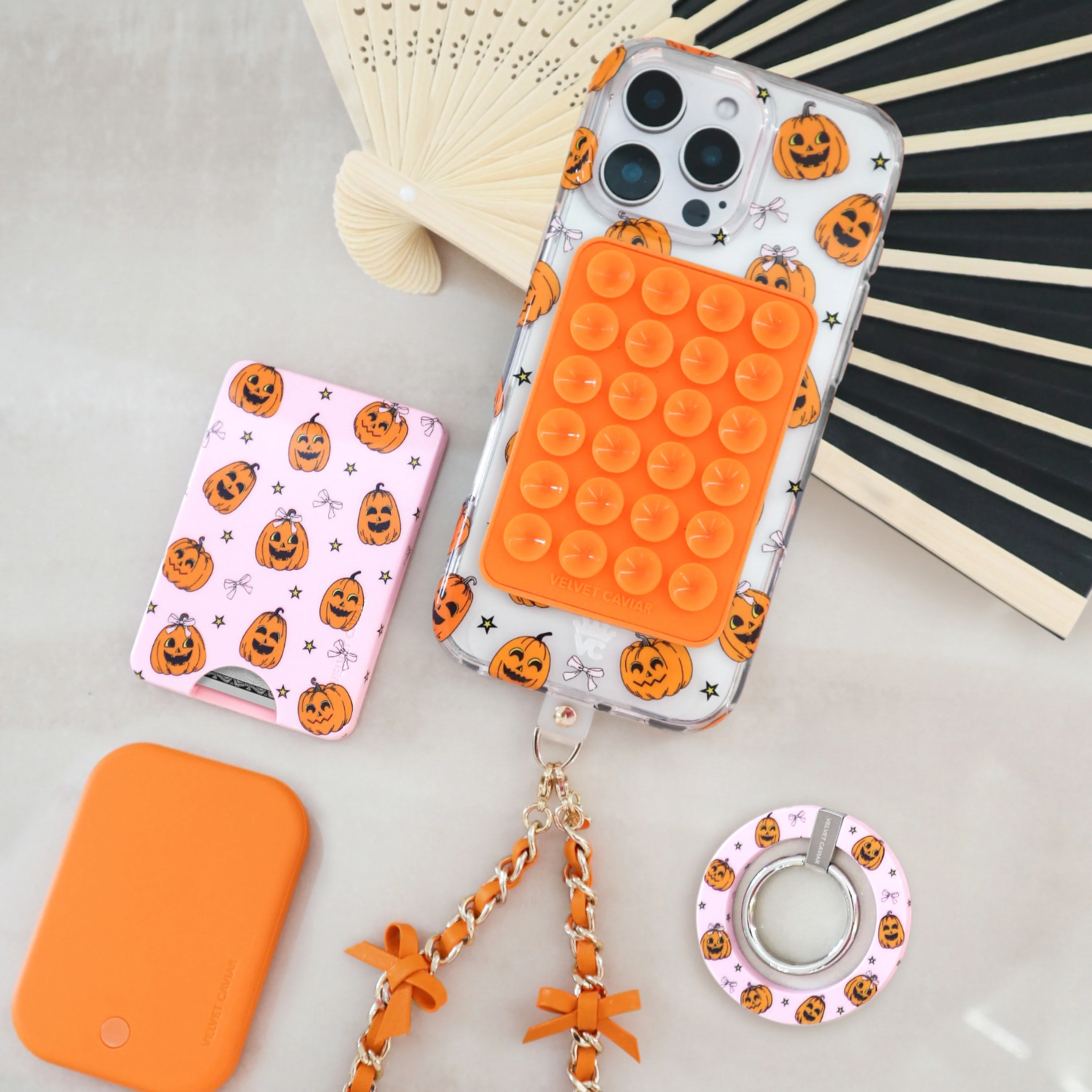 Orange Bow Leather Chain Phone Charm - Image 5