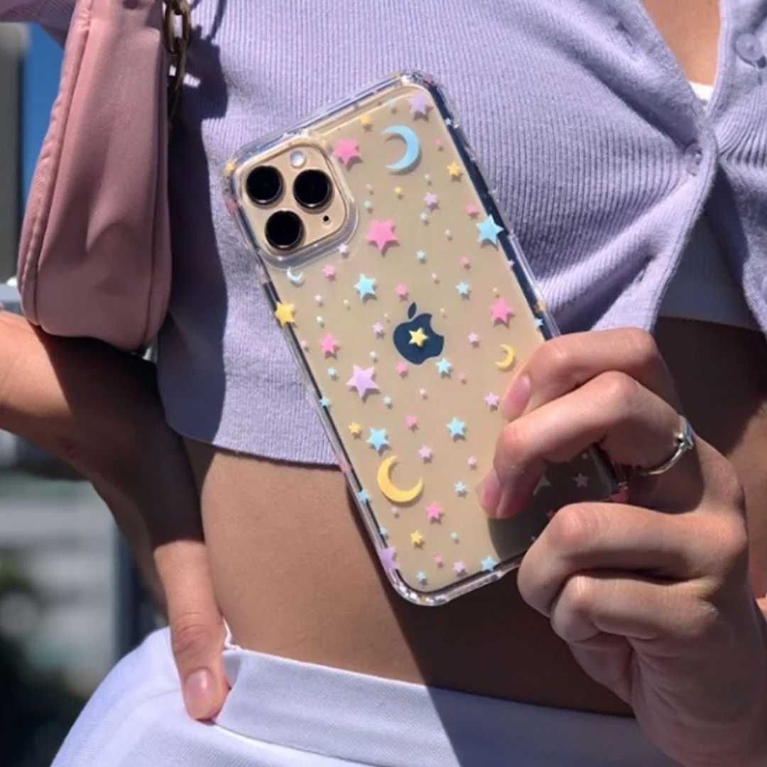 Pastel Starry Night Clear iPhone Case - Image 117