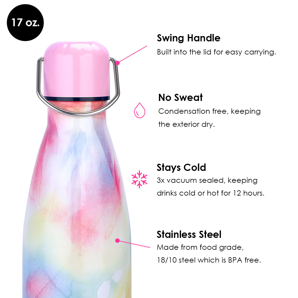 Pastel Tie Dye Water Bottle - Image 3