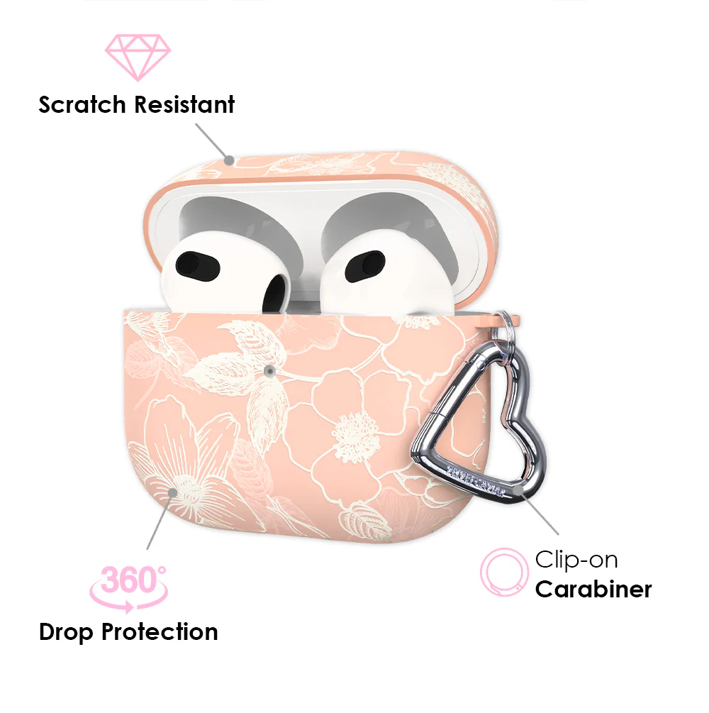 Peach Blossom Floral AirPod Case - Image 13