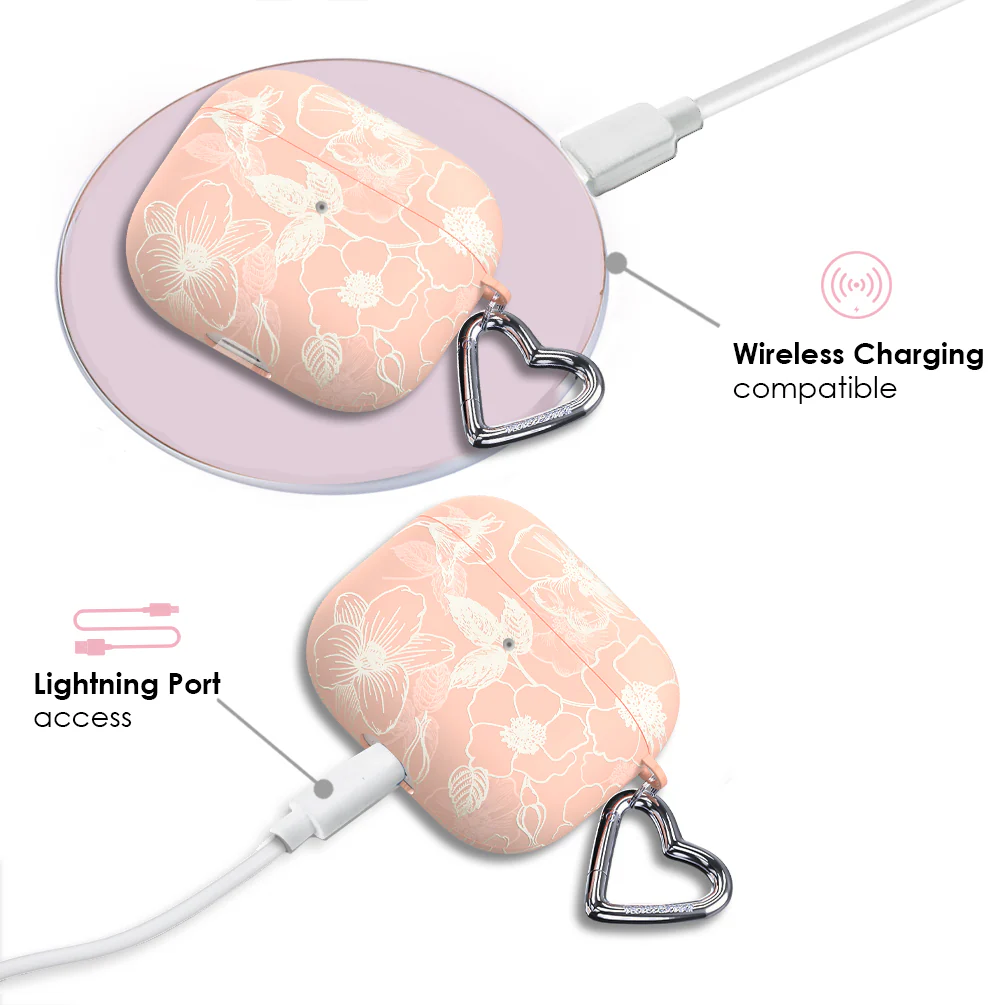 Peach Blossom Floral AirPod Case - Image 14