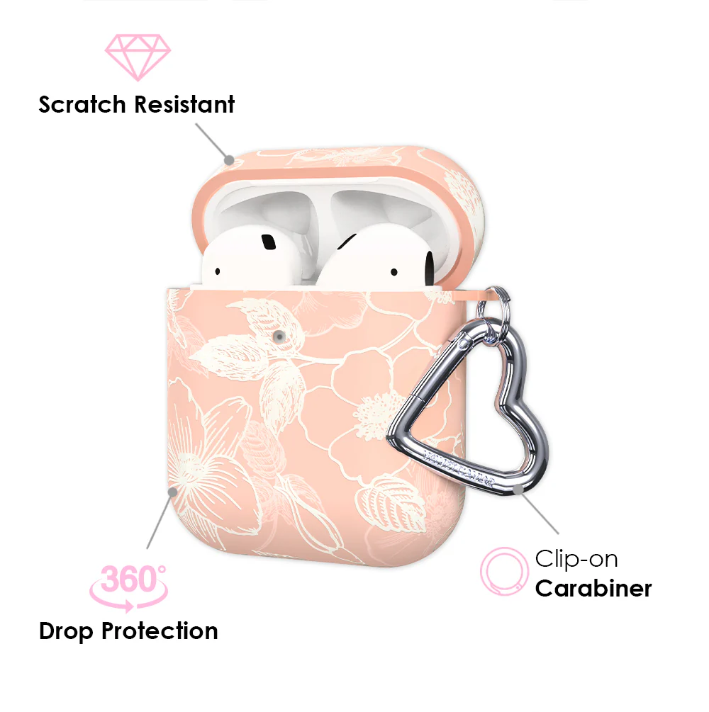 Peach Blossom Floral AirPod Case - Image 3