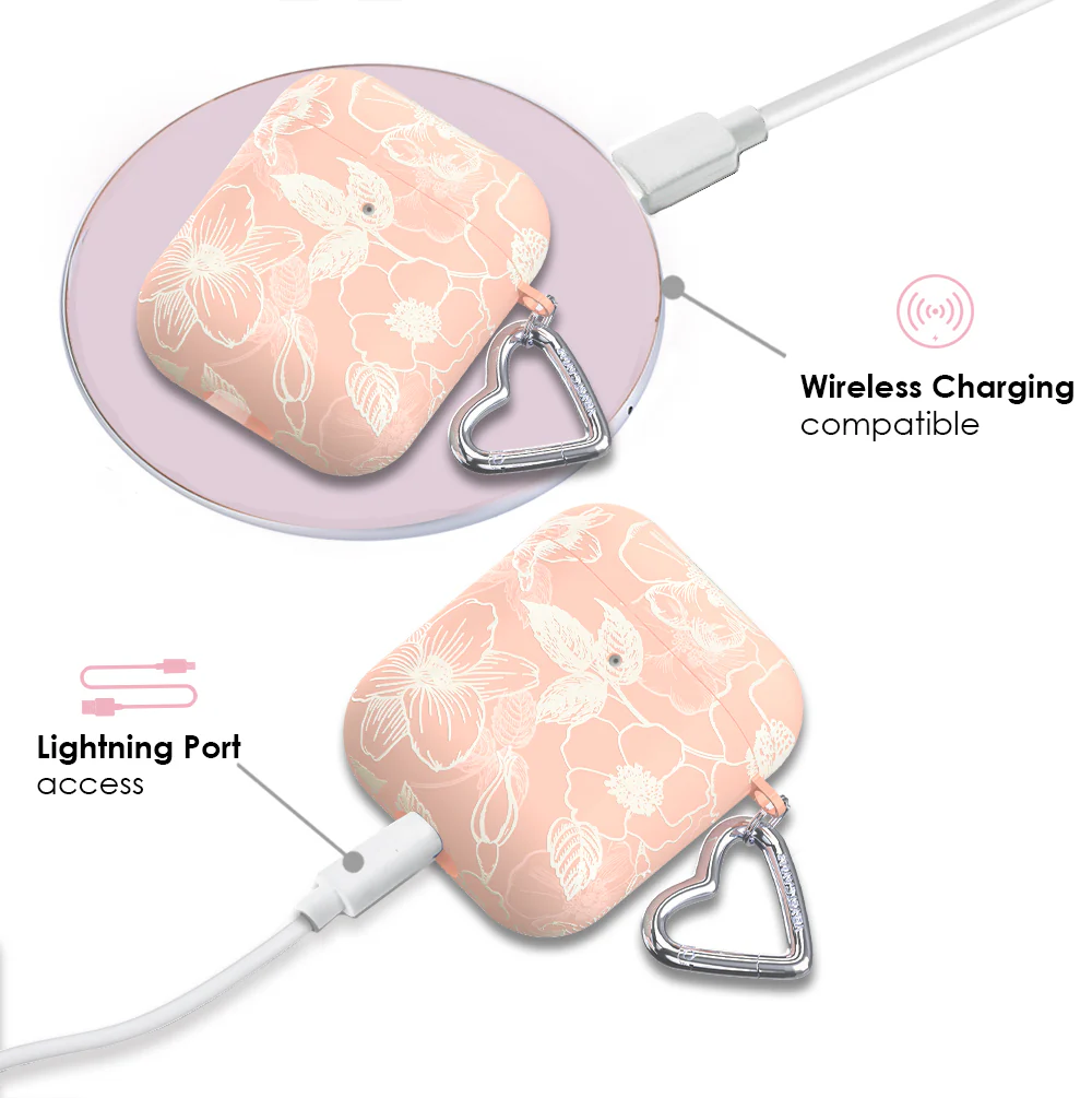 Peach Blossom Floral AirPod Case - Image 4