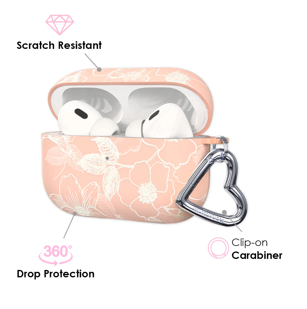 Peach Blossom Floral AirPod Case - Image 8