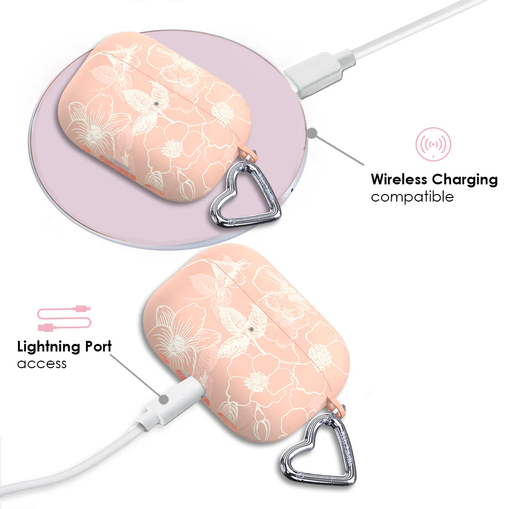 Peach Blossom Floral AirPod Case - Image 9