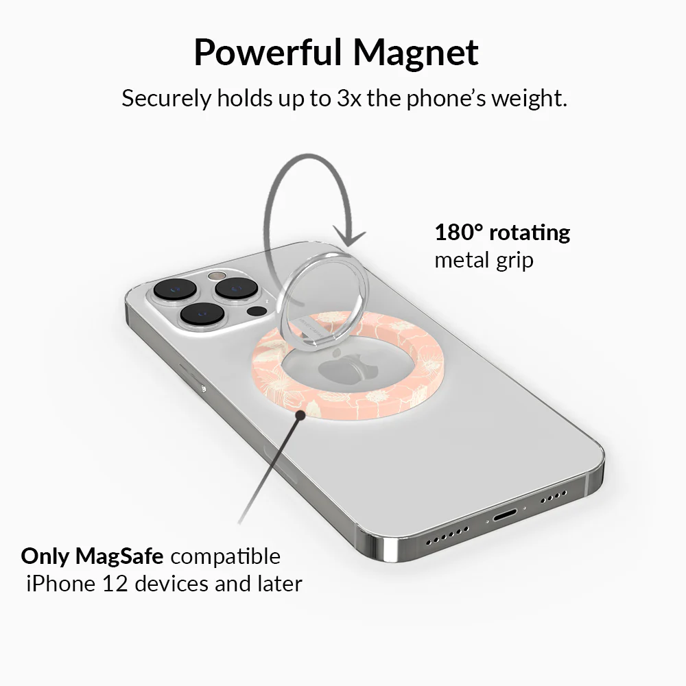 Peach Blossom Floral MagSafe Ring - Image 3