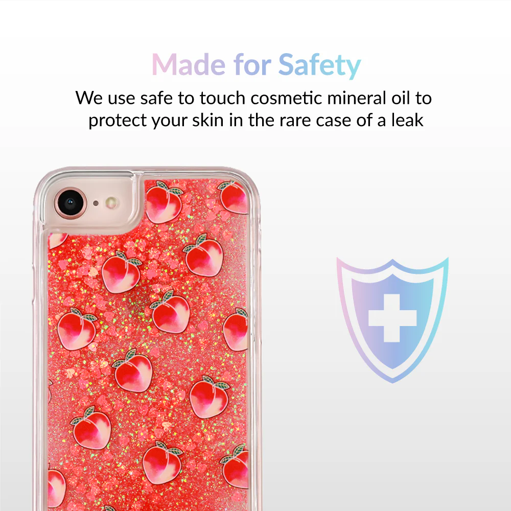 Peach Clear Glitter iPhone Case - Image 15
