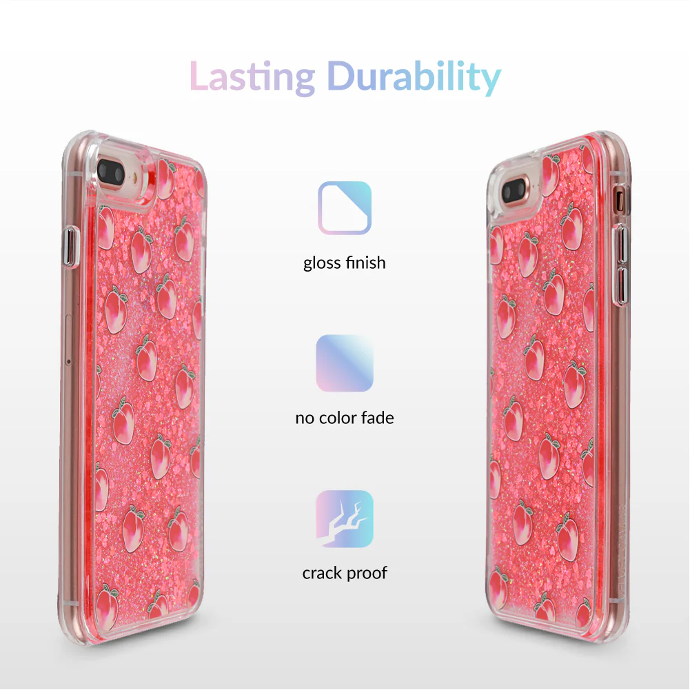 Peach Clear Glitter iPhone Case - Image 32