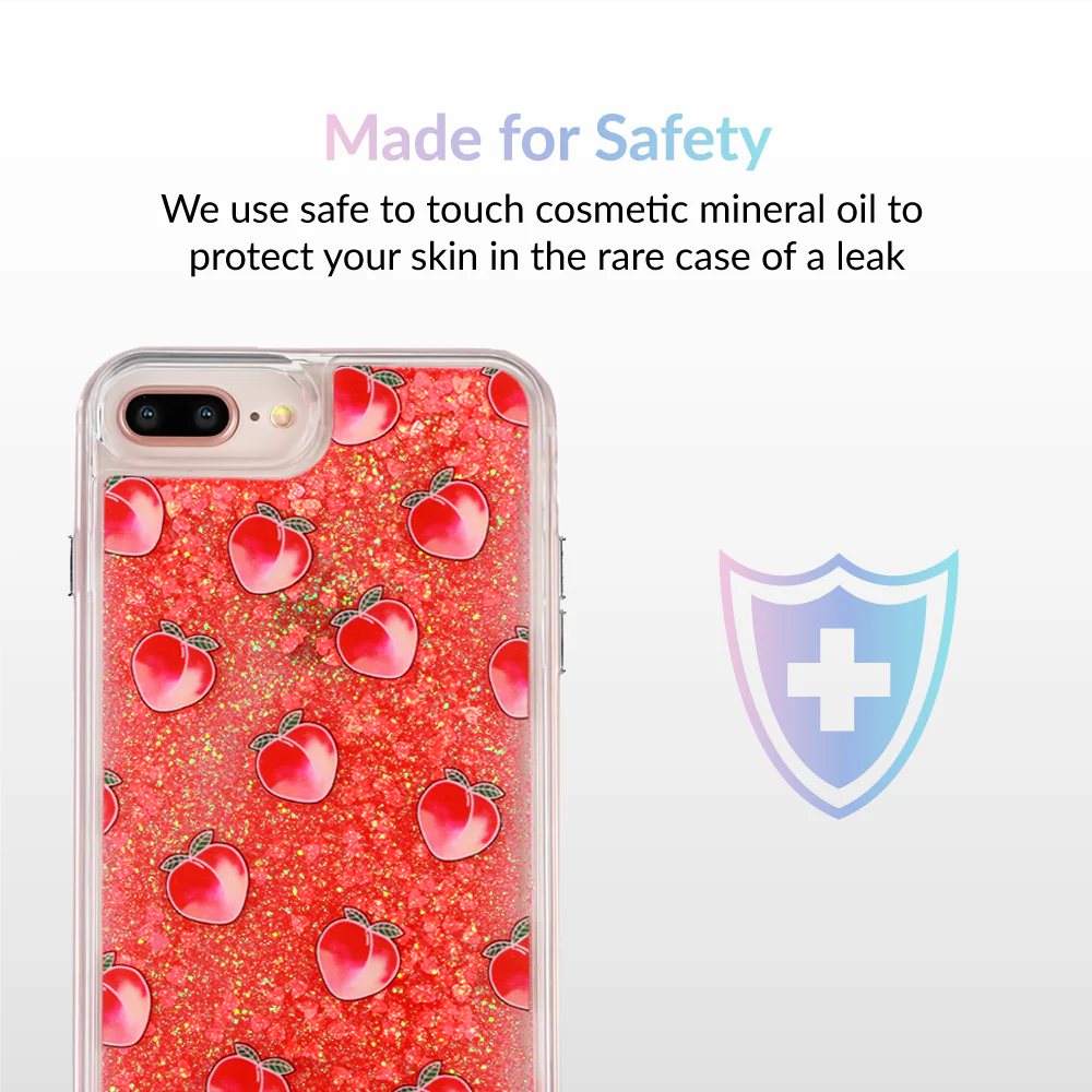 Peach Clear Glitter iPhone Case - Image 33