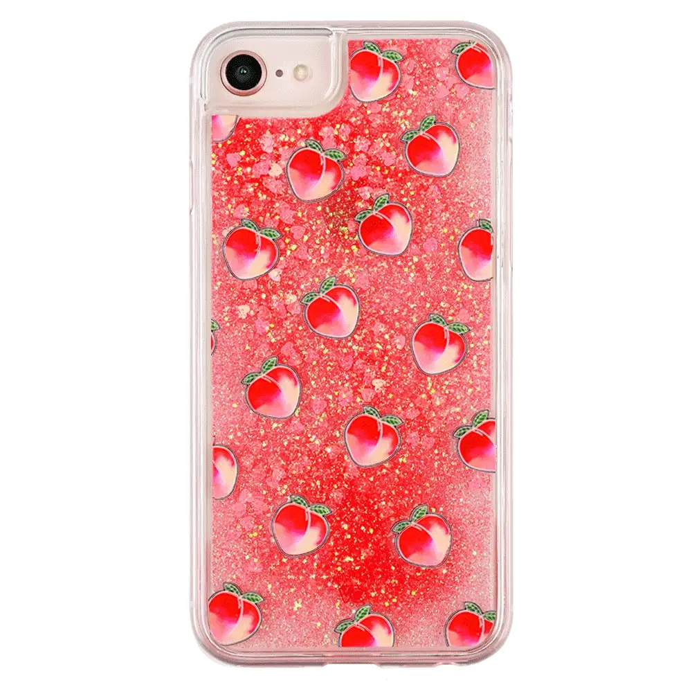 Peach Clear Glitter iPhone Case - Image 37