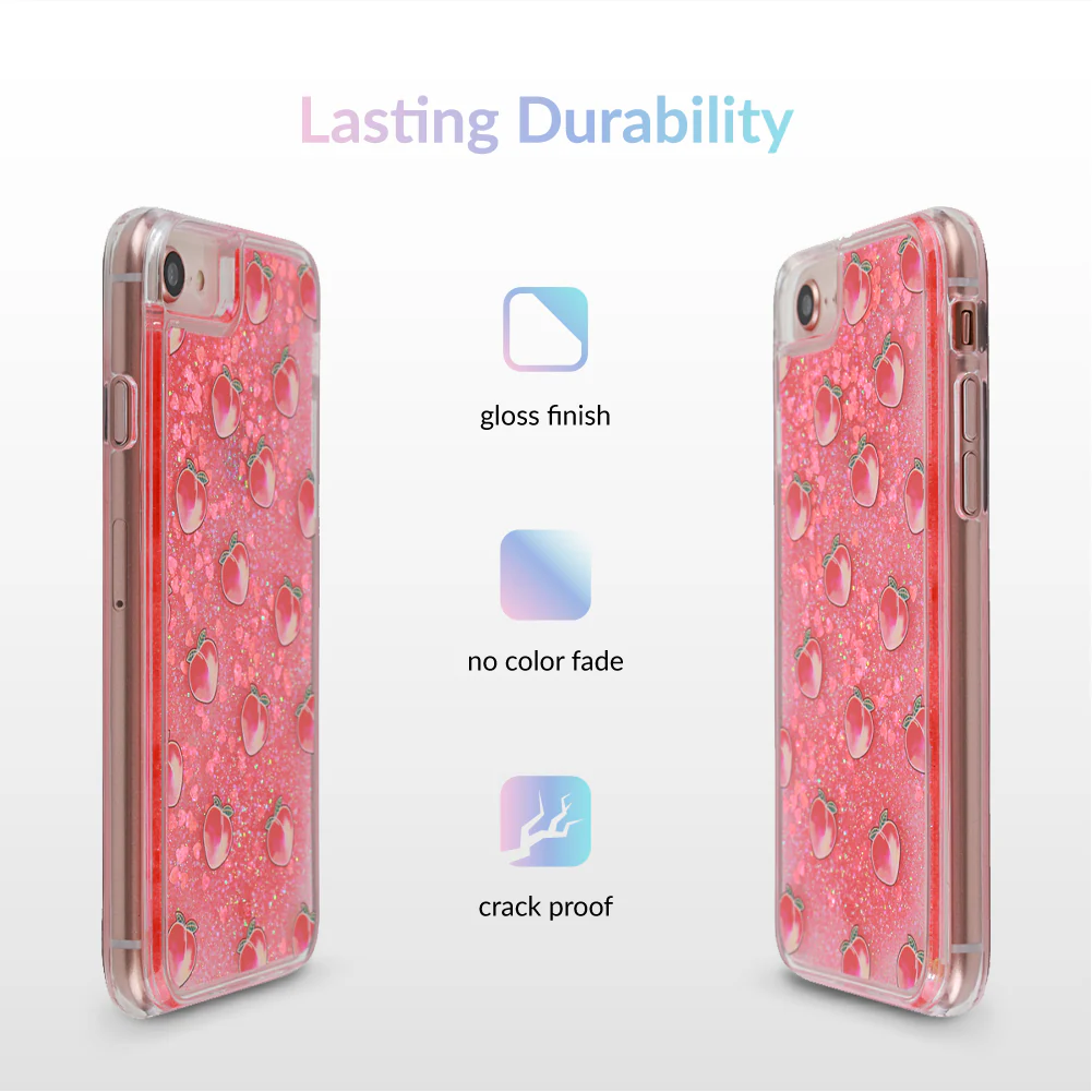 Peach Clear Glitter iPhone Case - Image 41