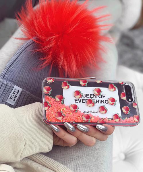 Peach Clear Glitter iPhone Case - Image 54