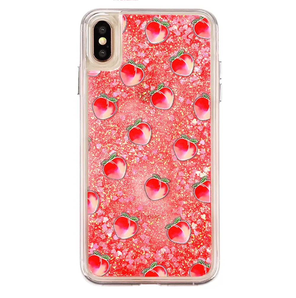 Peach Clear Glitter iPhone Case - Image 55