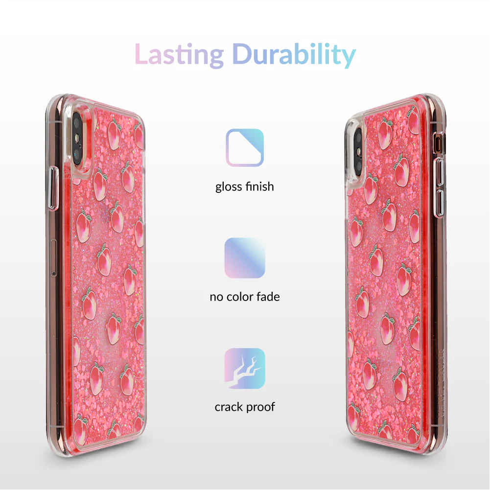Peach Clear Glitter iPhone Case - Image 59