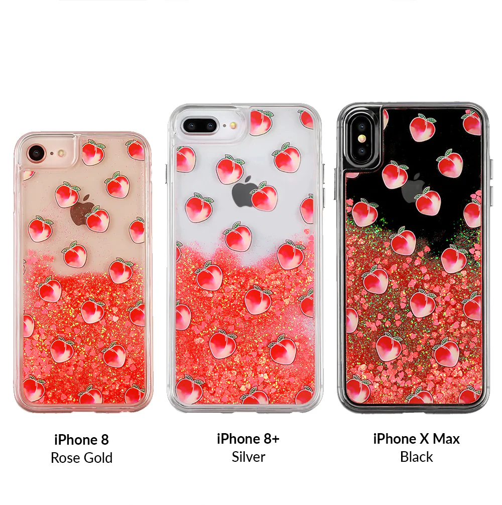 Peach Clear Glitter iPhone Case - Image 62