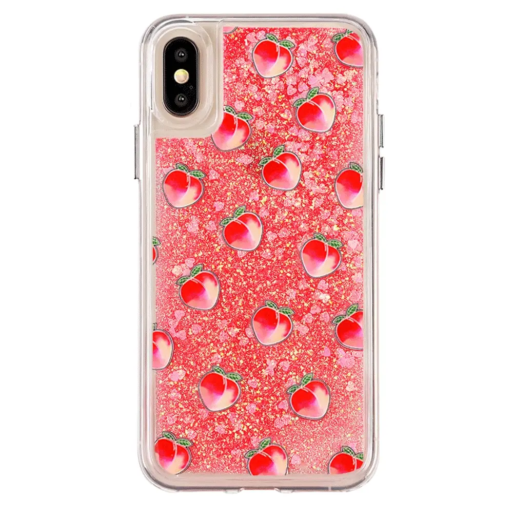 Peach Clear Glitter iPhone Case - Image 64