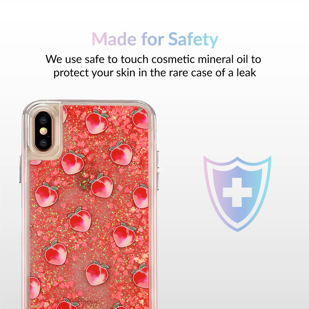 Peach Clear Glitter iPhone Case - Image 69