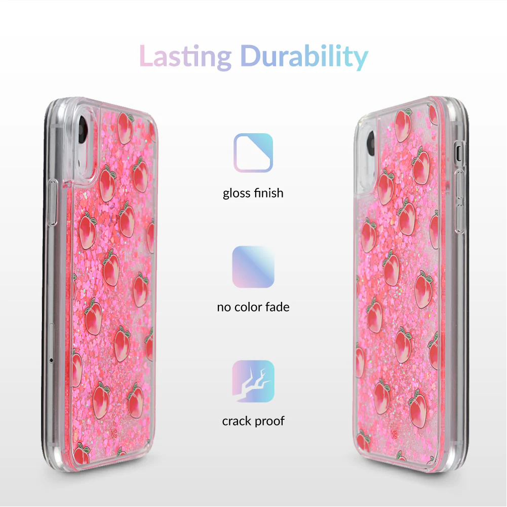 Peach Clear Glitter iPhone Case - Image 76