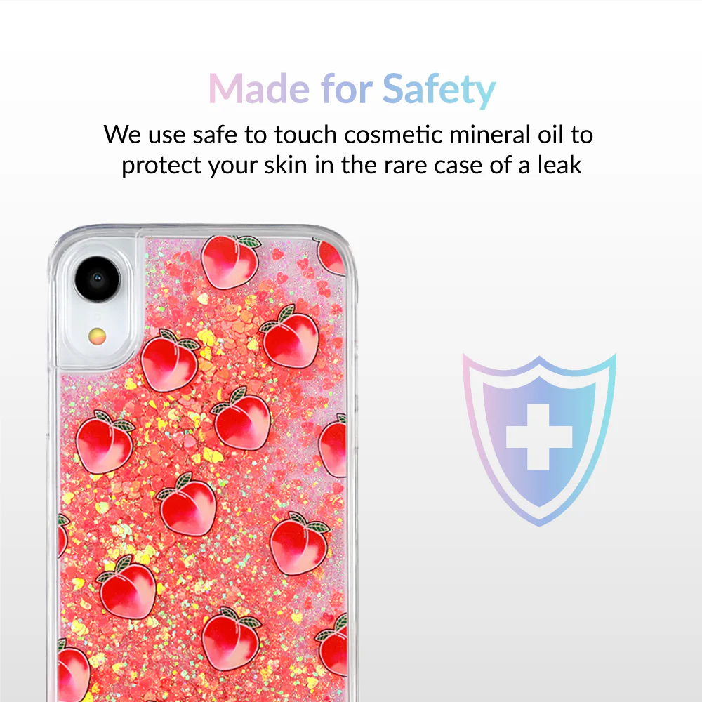 Peach Clear Glitter iPhone Case - Image 78