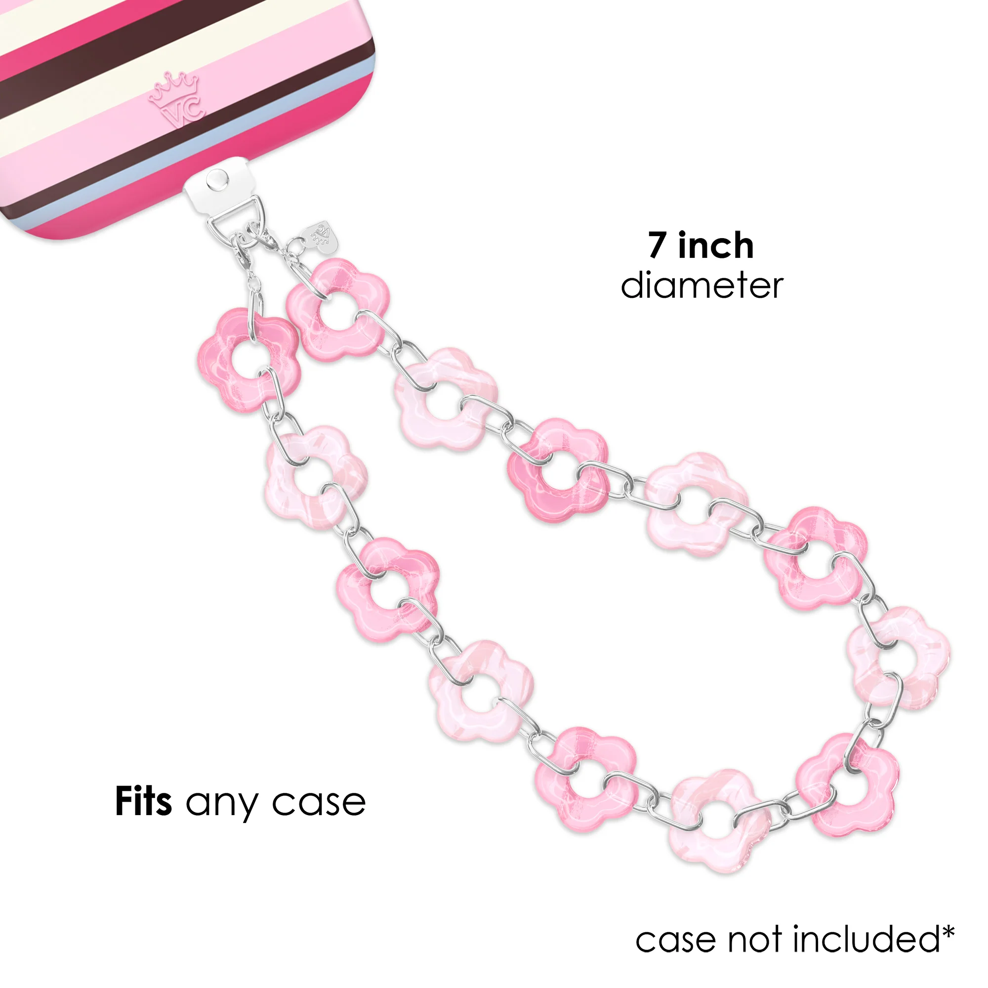 Pink Blossom Chain Phone Charm - Image 4