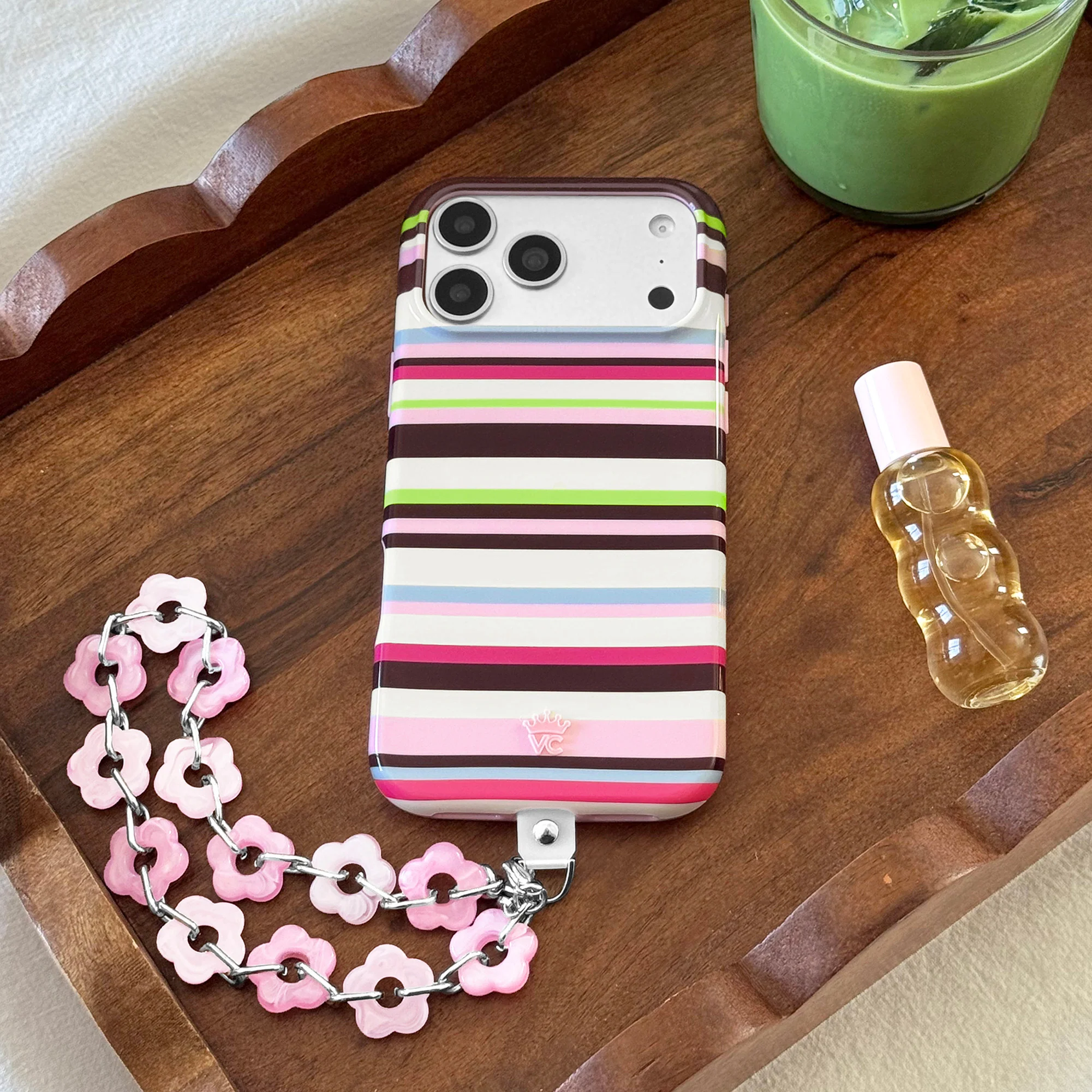 Pink Blossom Chain Phone Charm - Image 6