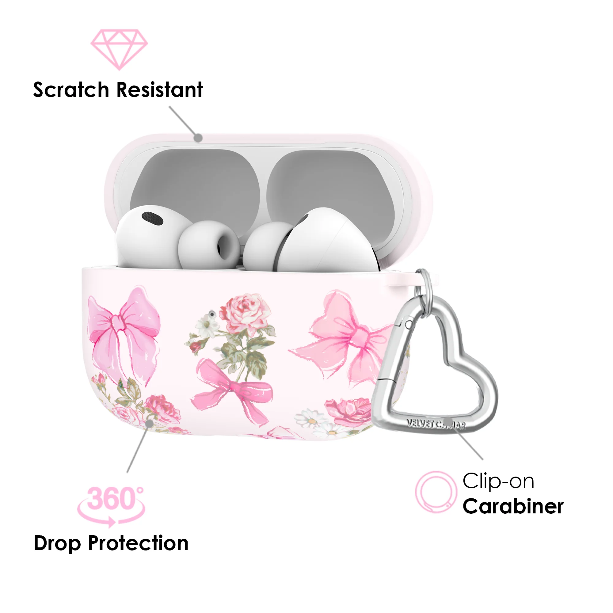 Posie Pink Bow AirPod Case - Image 23