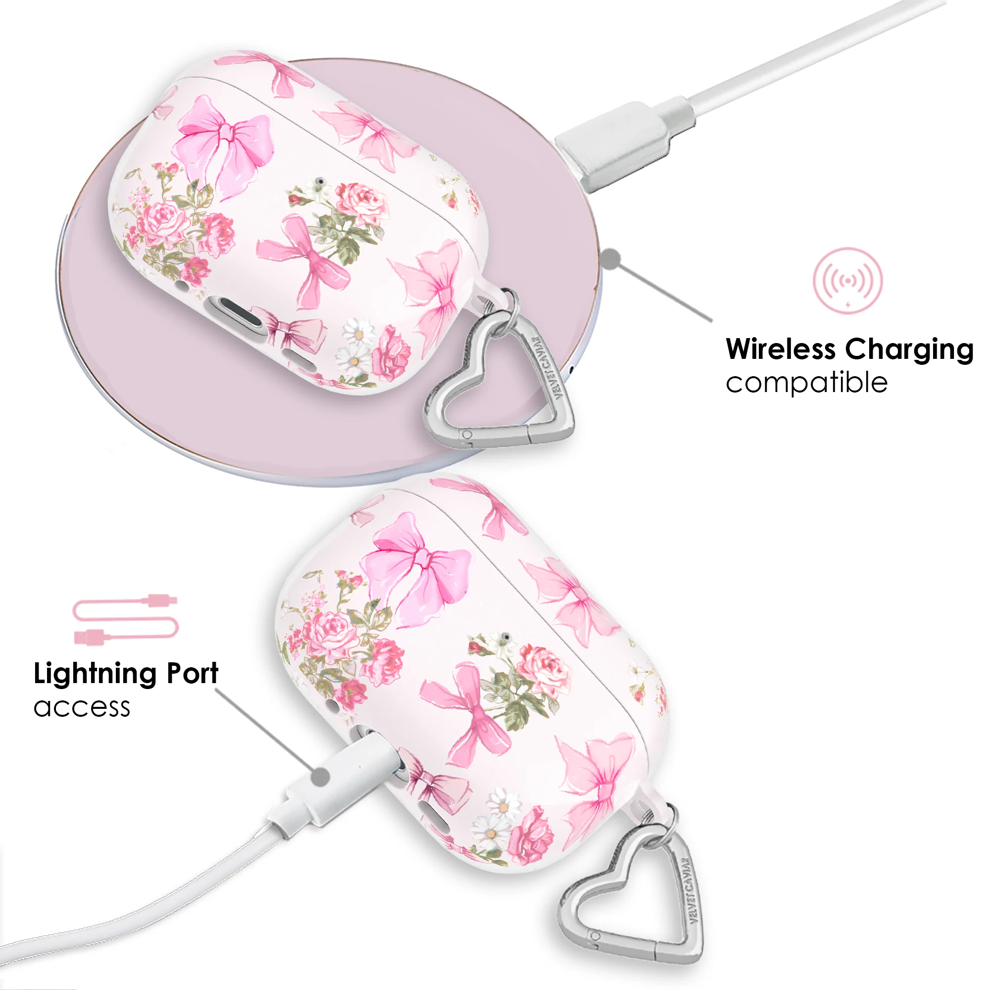 Posie Pink Bow AirPod Case - Image 24